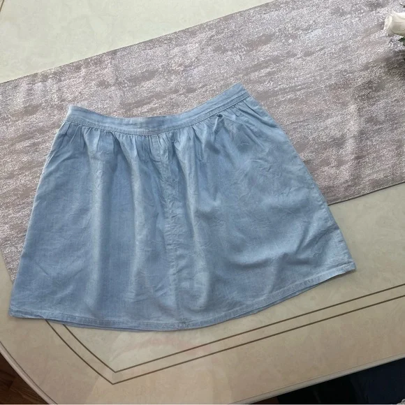 Ardene Light Blue Button-Front Skater Skirt - Picture 13 of 16